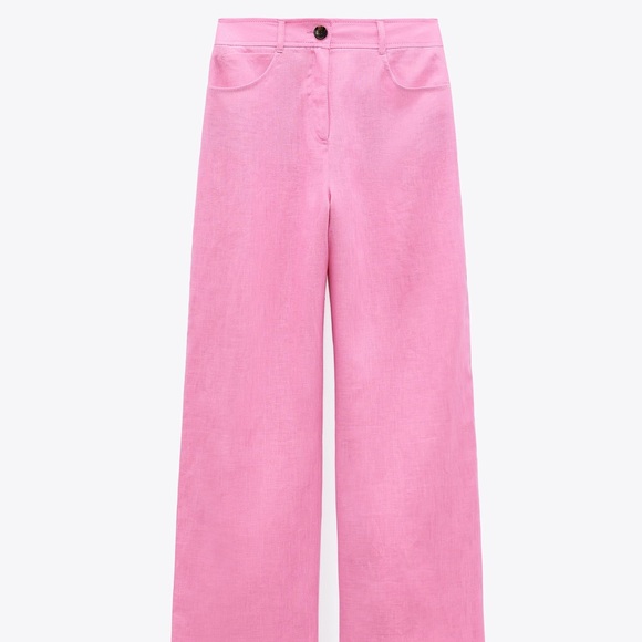 ZARA WIDE LEG LINEN PANTS - Picture 3 of 4